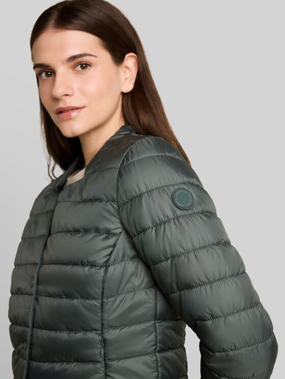 Lightweight quilted jacket with button placket - Darkest Olive