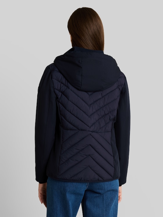 Hybrid quilted jacket with hood - sky captain blue
