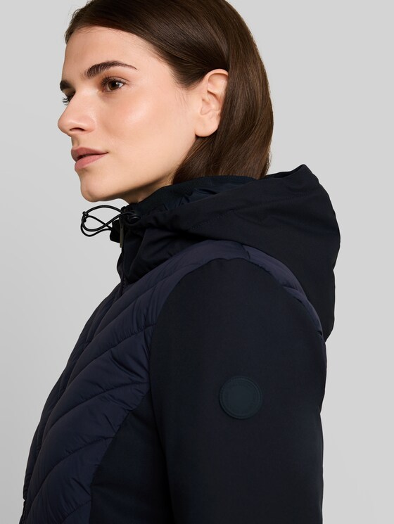 Hybrid quilted jacket with hood - sky captain blue