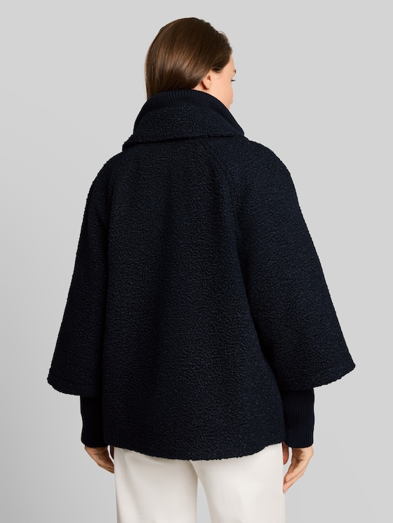 Cosy cape jacket in a 2-in-1 style - sky captain blue