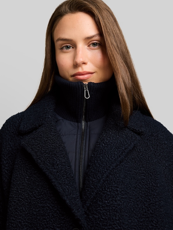 Cosy cape jacket in a 2-in-1 style - sky captain blue