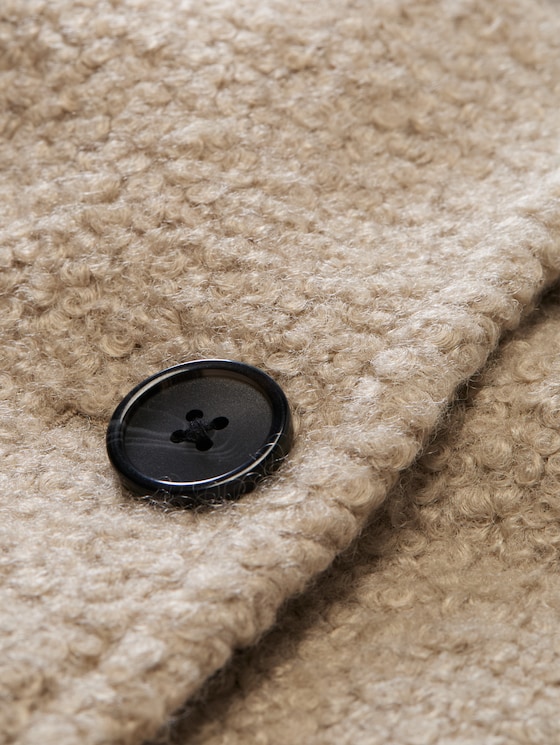 Cosy cape jacket in a 2-in-1 style - soft taupe grey boucle