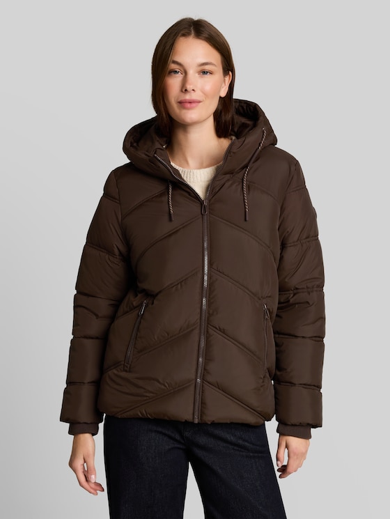Puffer jacket made from water-repellent fabric - java dark brown