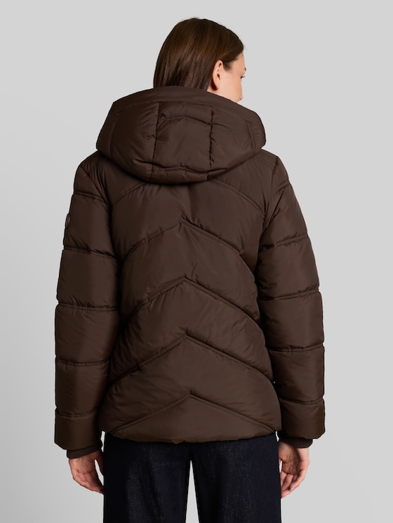 Puffer jacket made from water-repellent fabric - java dark brown