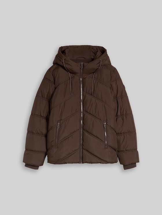 Puffer jacket made from water-repellent fabric - java dark brown