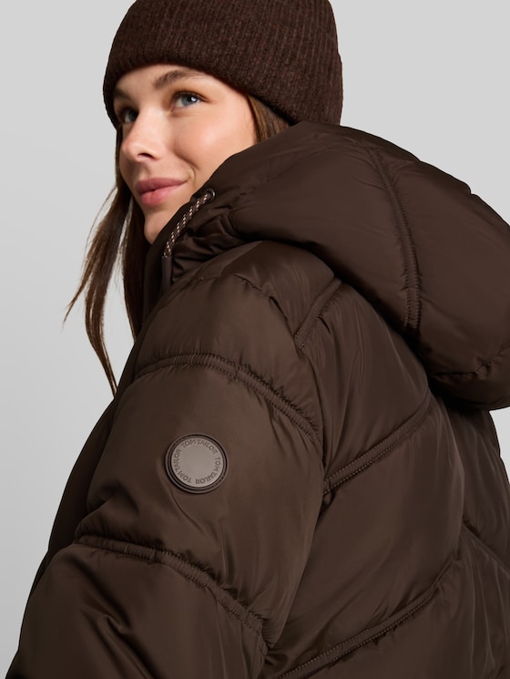 Puffer jacket made from water-repellent fabric - java dark brown