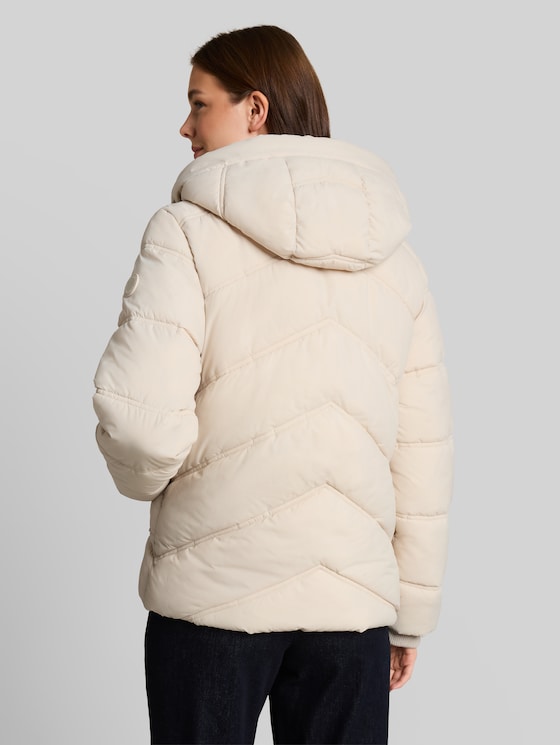 Puffer jacket made from water-repellent fabric - cold beige