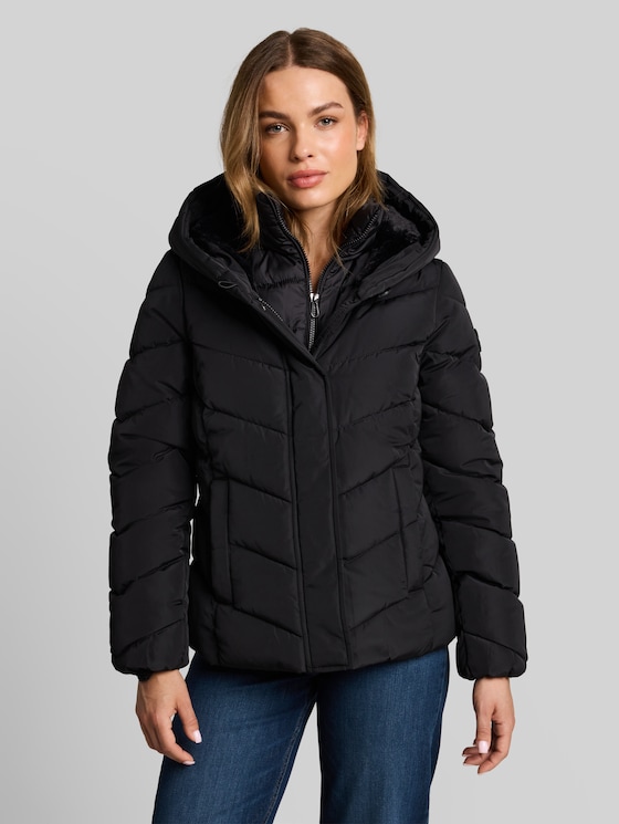 2-in-1 padded jacket with detachable insert - deep black