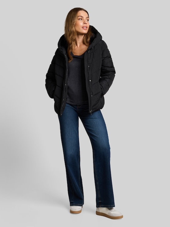 2-in-1 padded jacket with detachable insert - deep black