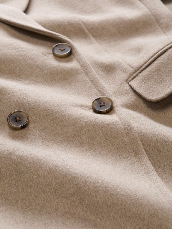 Slim-fit coat with pockets - mink beige melange