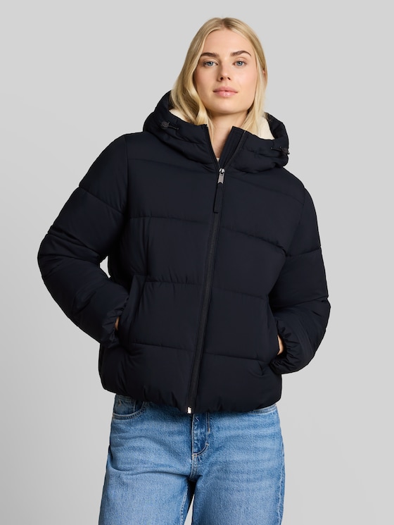 Puffer jacket made from water-repellent fabric - sky captain blue
