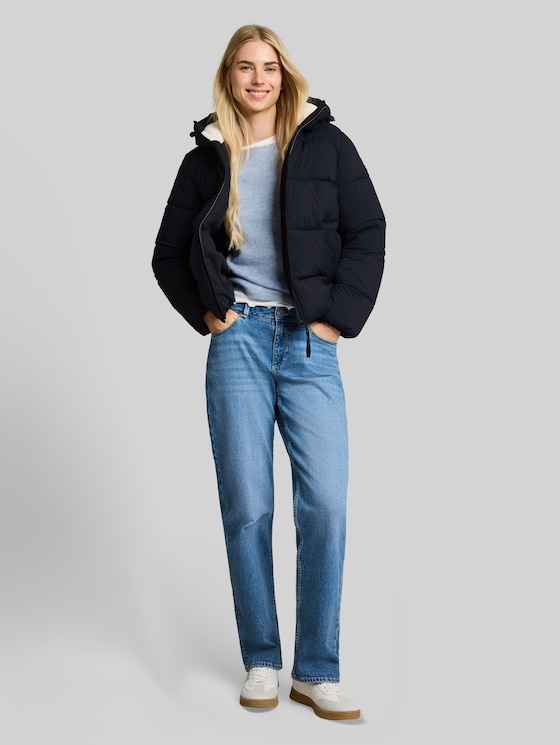 Puffer jacket made from water-repellent fabric - sky captain blue