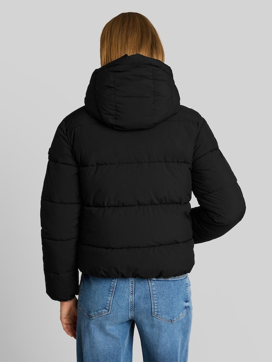 Puffer jacket made from water-repellent fabric - deep black