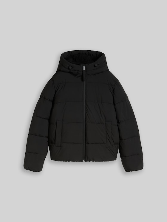 Puffer jacket made from water-repellent fabric - deep black