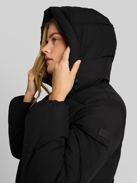 Puffer jacket made from water-repellent fabric - deep black