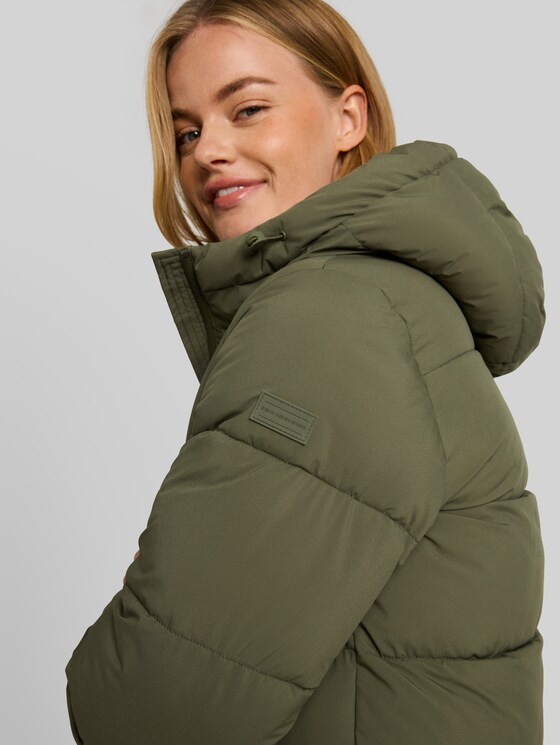 Puffer jacket made from water-repellent fabric - urban olive green
