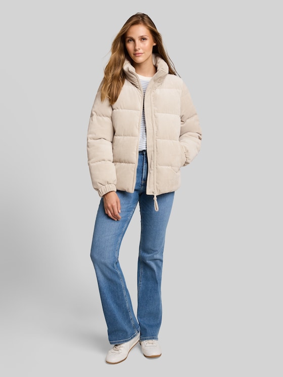 Corduroy jacket made from water-repellent fabric - Cashew Beige