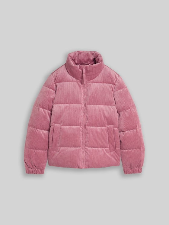 Corduroy jacket made from water-repellent fabric - dusty berry