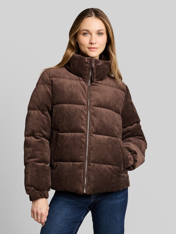 Corduroy jacket made from water-repellent fabric - cool dark brown