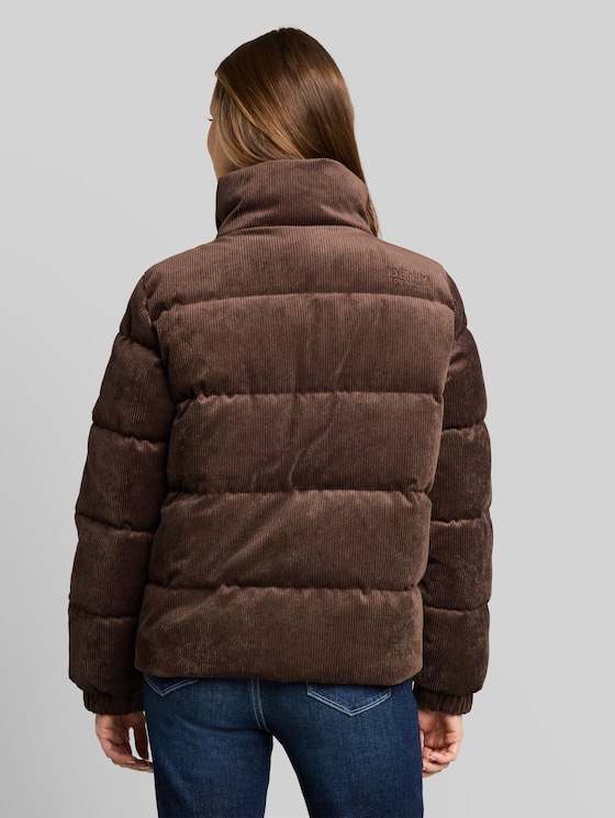 Corduroy jacket made from water-repellent fabric - cool dark brown