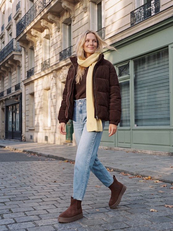 Corduroy jacket made from water-repellent fabric - cool dark brown