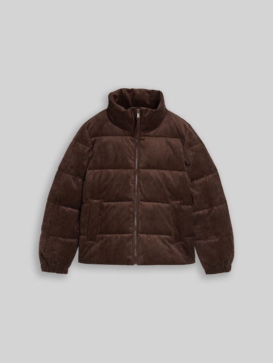 Corduroy jacket made from water-repellent fabric - cool dark brown