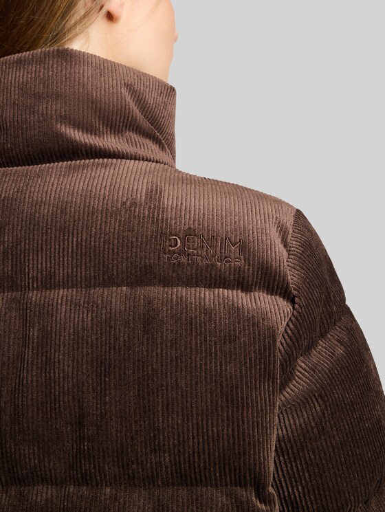 Corduroy jacket made from water-repellent fabric - cool dark brown