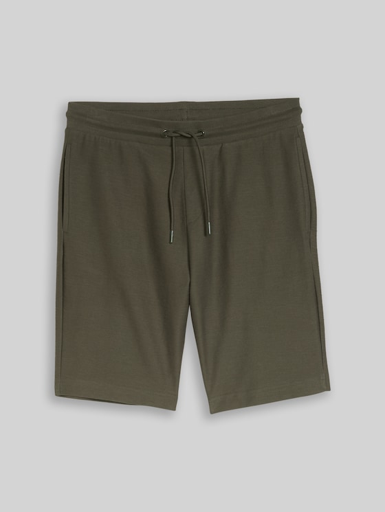 Regular-fit shorts with drawstring - deep leaf green