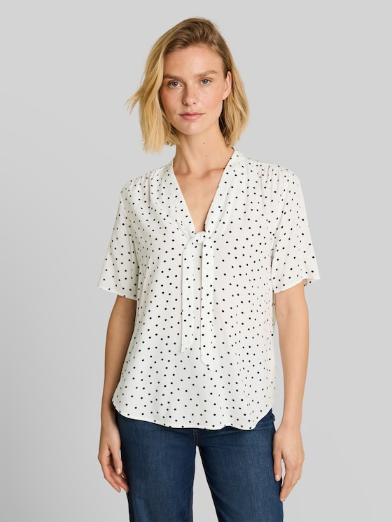 Polka dot blouse - white small dot design
