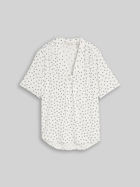 Polka dot blouse - white small dot design