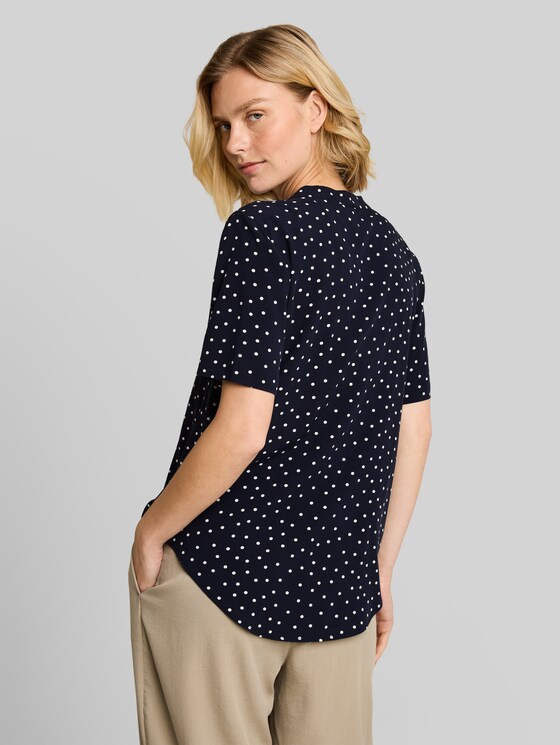 Polka dot blouse - navy white small dot design