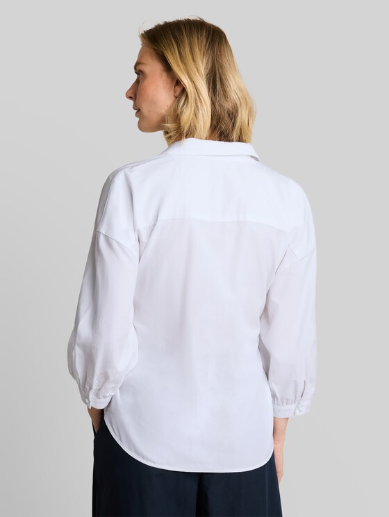 Loose-fit wrap blouse - White