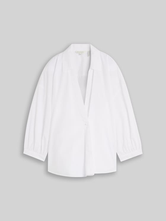Loose-fit wrap blouse - White