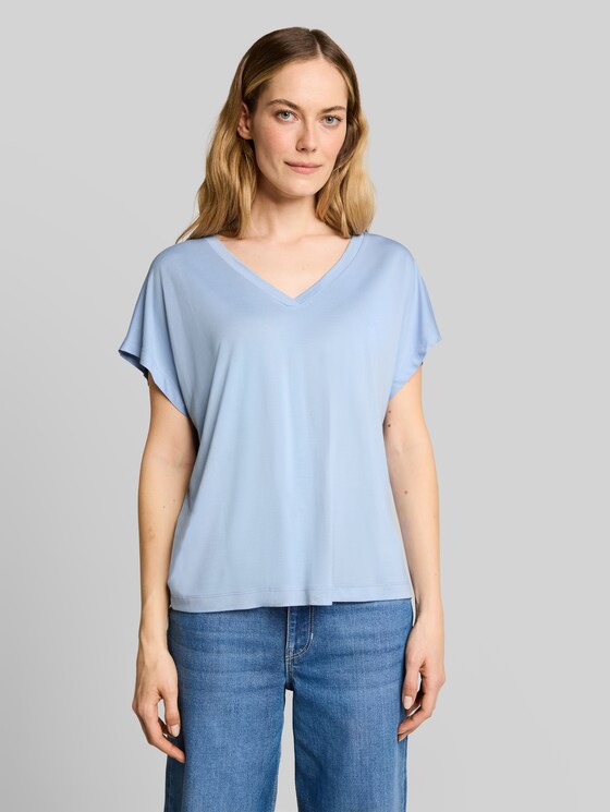 T-shirt with V-neck - Kentucky Blue