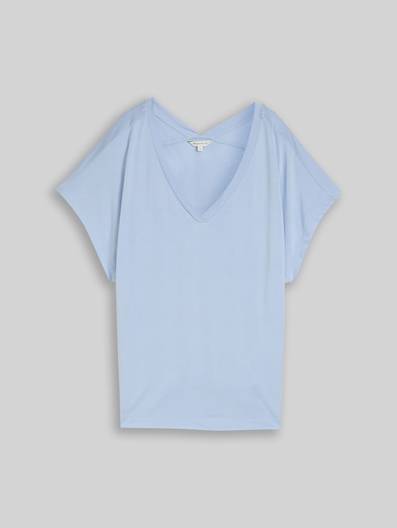 T-shirt with V-neck - Kentucky Blue