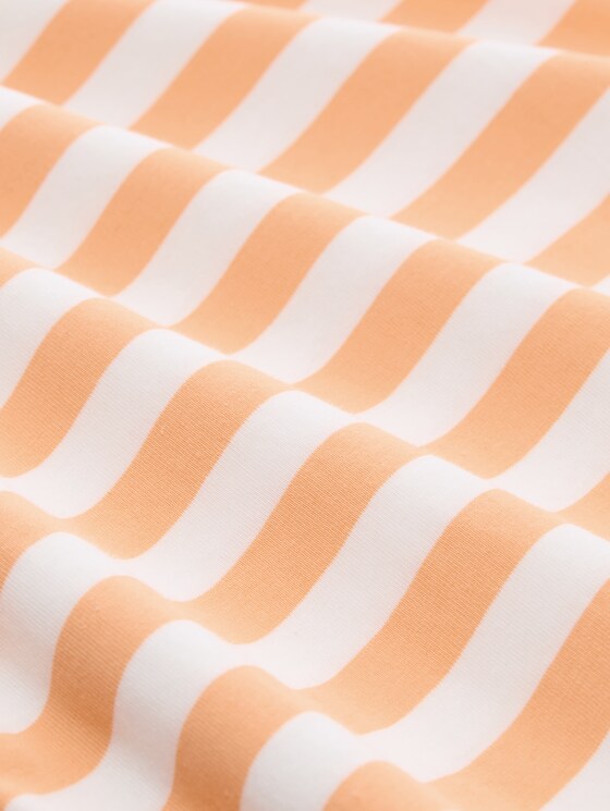 T-shirt with embroidery - orange white stripe
