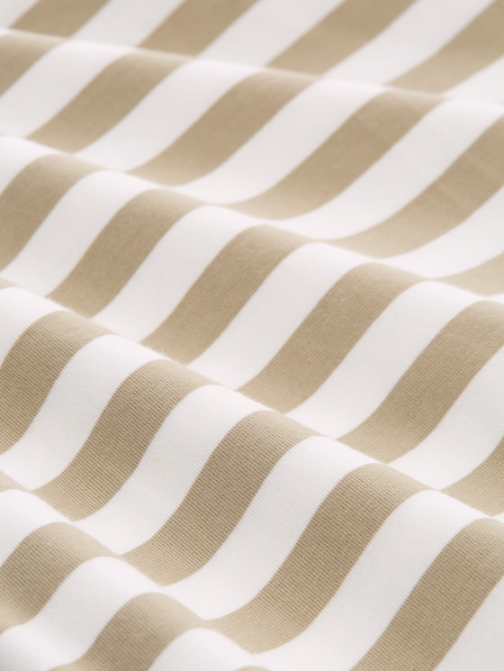 T-shirt with embroidery - olive white stripe