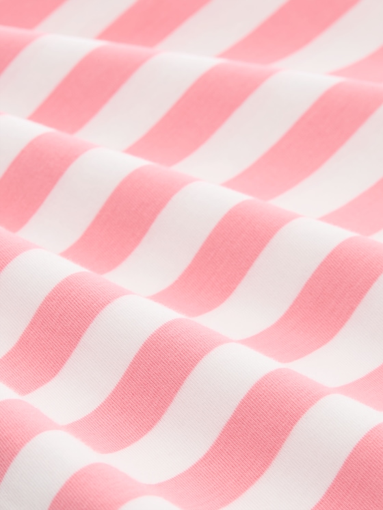 T-shirt with embroidery - pink white stripe