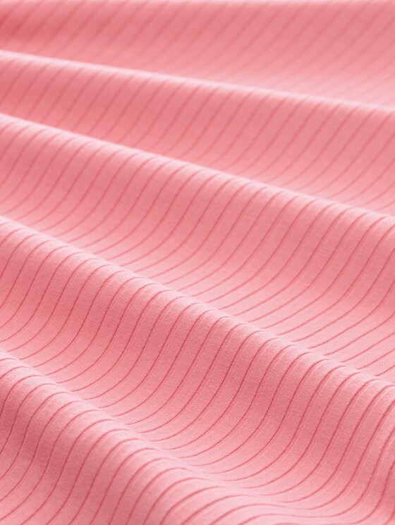 T-shirt with rib - soft fuchsia pink