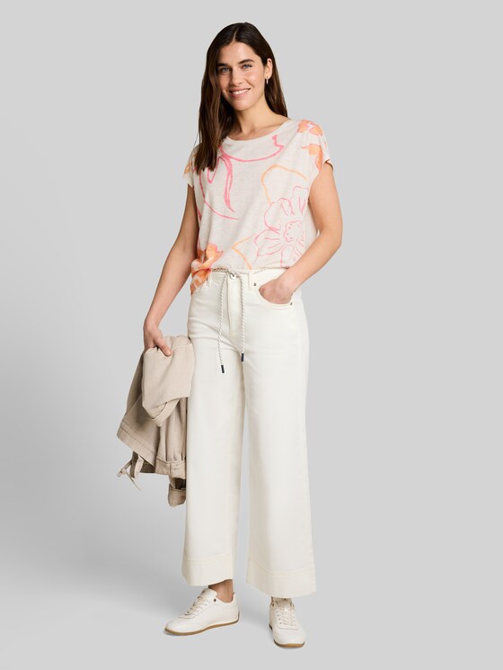 Floral print T-shirt - Whisper White