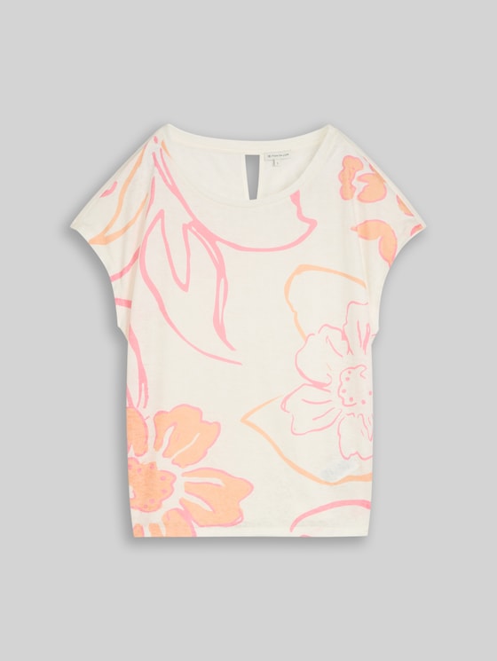 Floral print T-shirt - Whisper White
