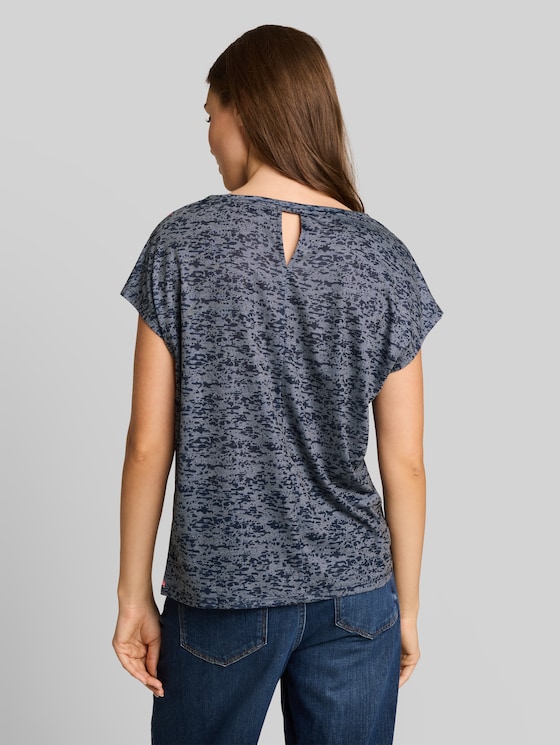 Floral print T-shirt - sky captain blue