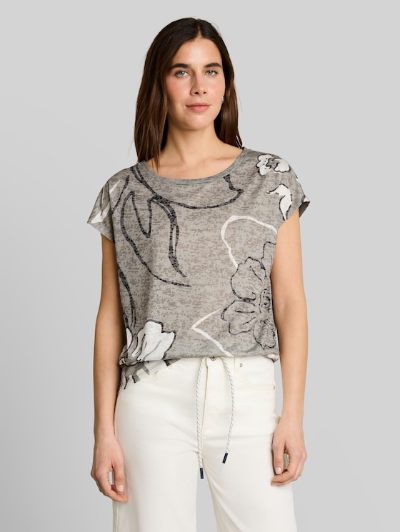 Floral print T-shirt - Silver Olive