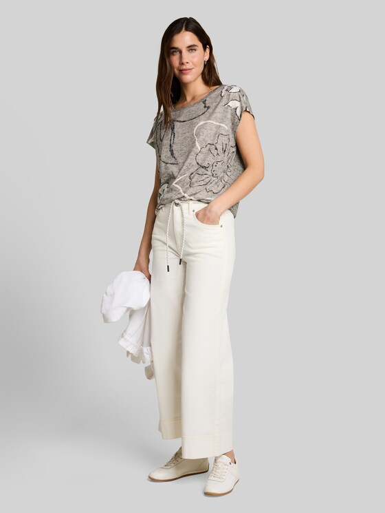 Floral print T-shirt - Silver Olive