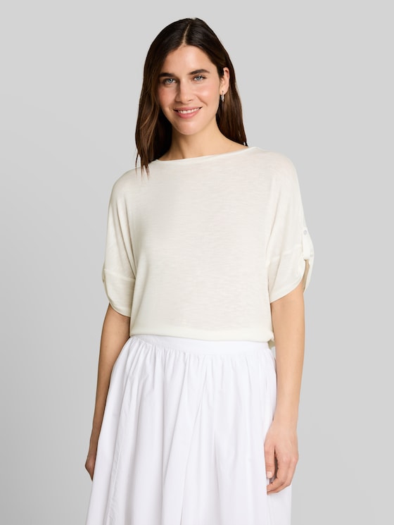 T-shirt with turn-up feature - Whisper White