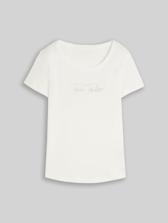 T-shirt with glitter logo - Whisper White