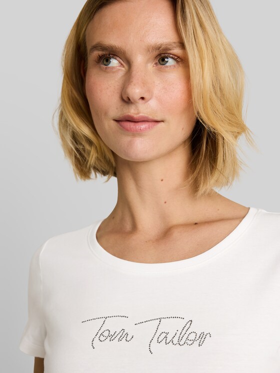 T-shirt with glitter logo - Whisper White