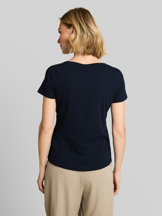 T-shirt with glitter logo - sky captain blue