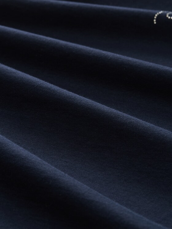 T-shirt with glitter logo - sky captain blue