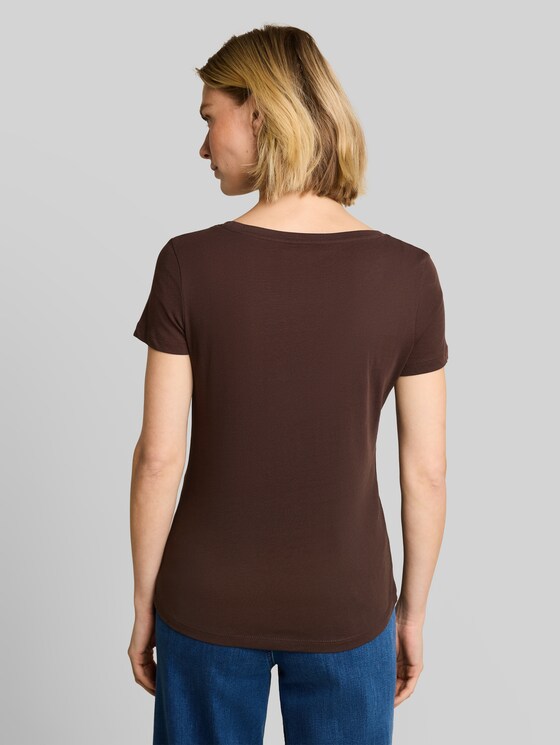 T-shirt with glitter logo - java dark brown